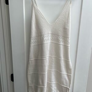 Elegant White Knit Dress H&M